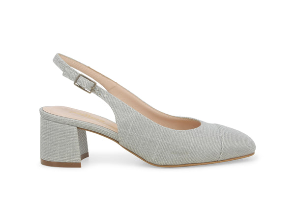 Melluso Slingback Comfort Elegante Scarpe Cerimonia Tessuto Argento E1301Z-246672